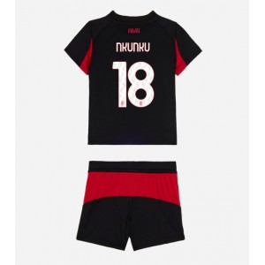 Fotbalové Dres AC Milan Christopher Nkunku #18 Dětské Domácí Oblečení 2025-26 Krátký Rukáv (+ trenýrky)